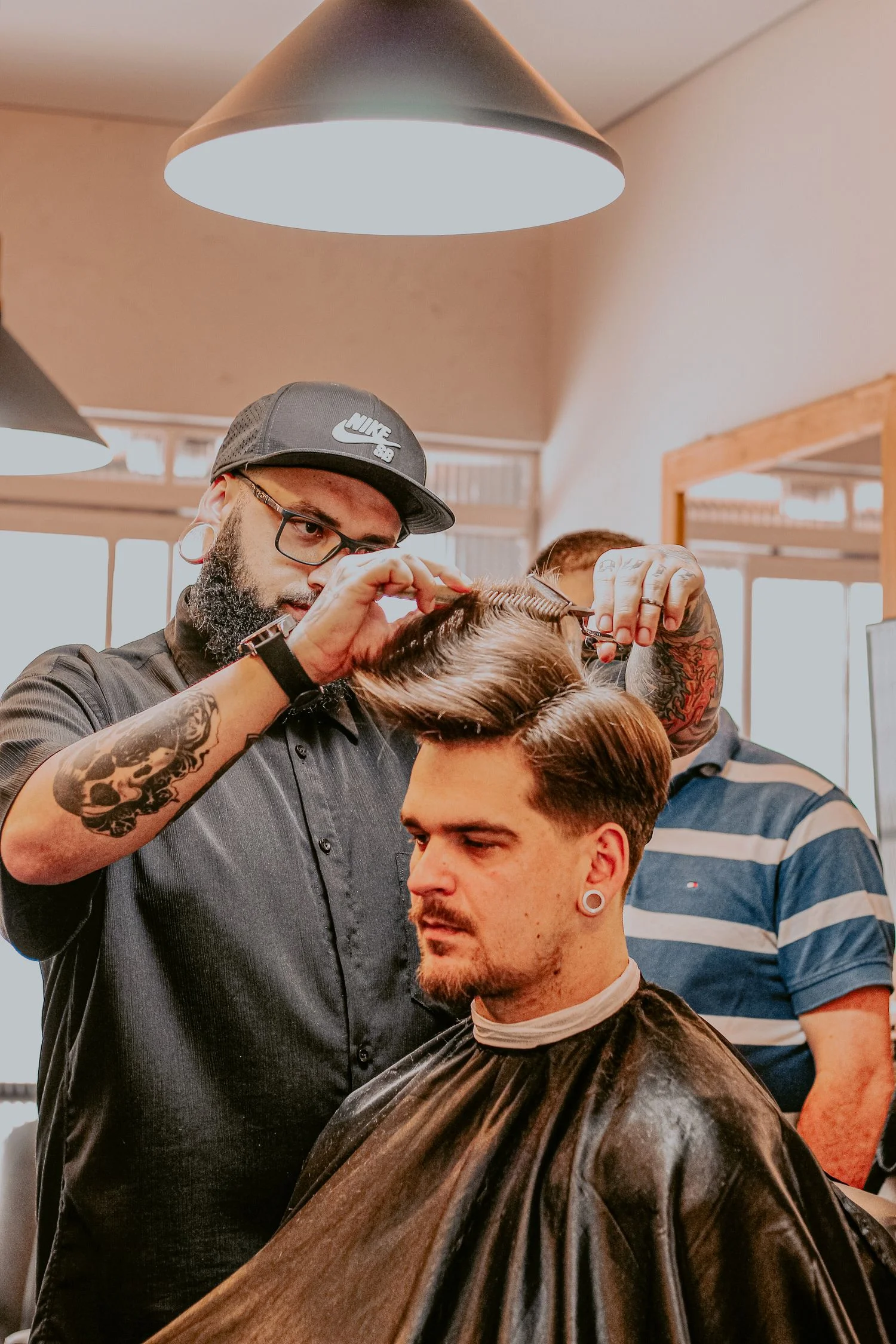 A haircut session in progress