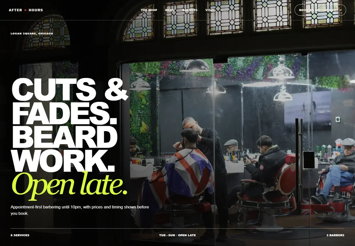 After Hours website concept by Ormani Studio