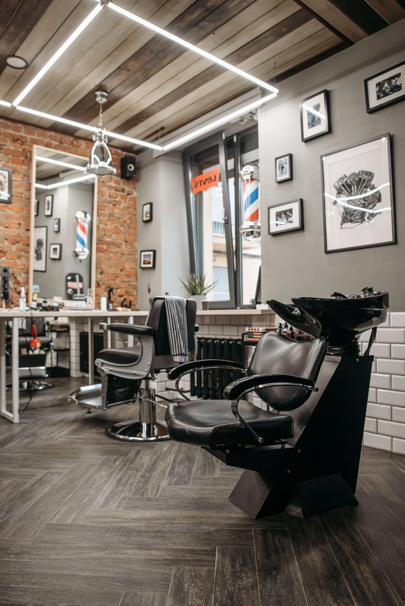 Stock barbershop interior illustrating the fictional East Side location